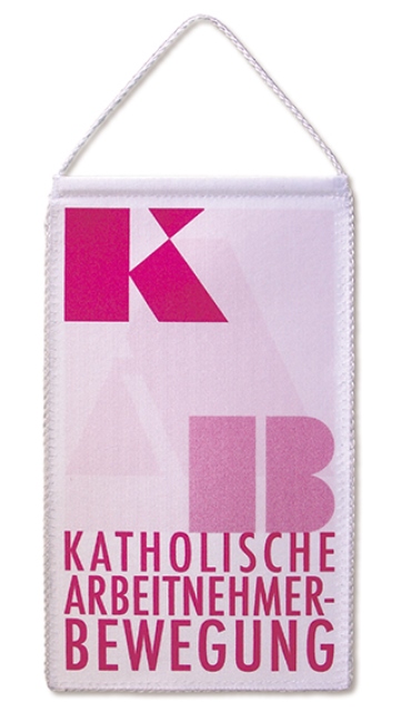 Tischwimpel mit KAB-Logo