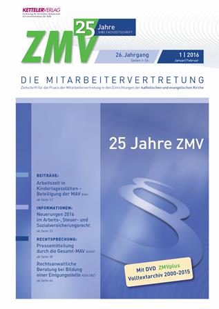 ZMV-Einzelheft 1/2016 ohne CD-ROM